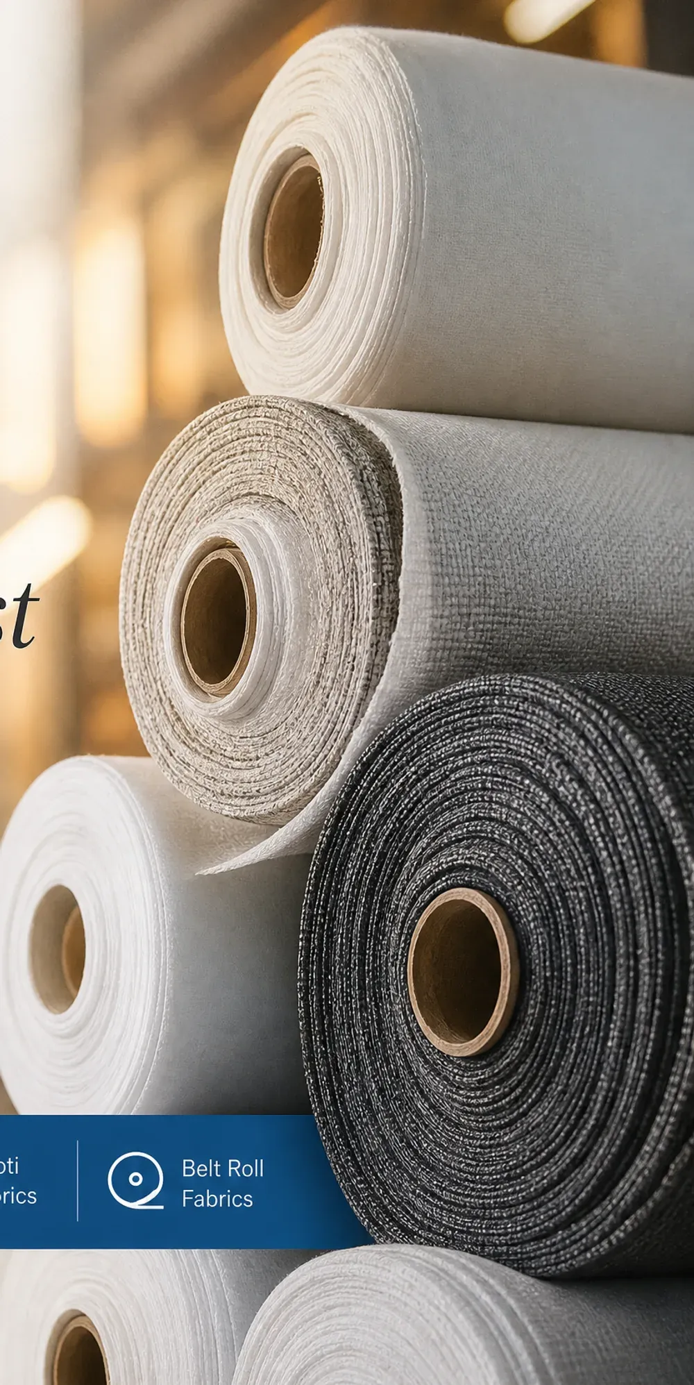 Rolls of fabric at K R Textile Mills